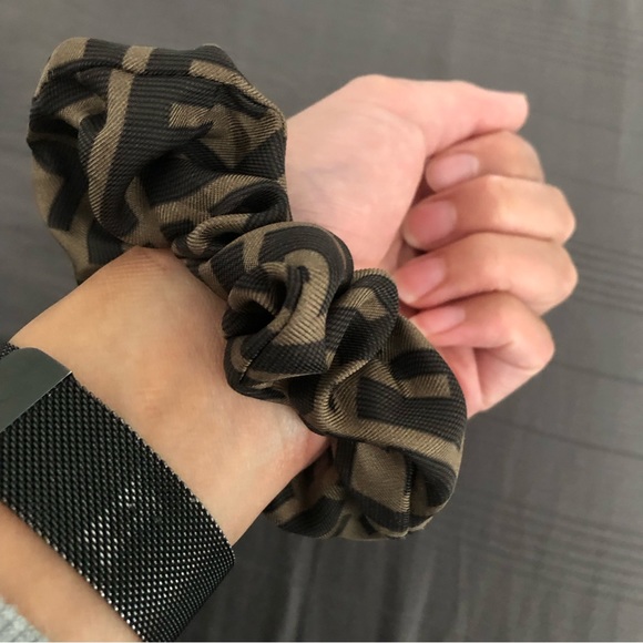 Repurposed Silk Fendi scrunchie - Picture 2 of 5